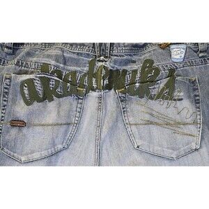 Akademiks Jeans Mens 44 (42x33) Blue Denim Loose Baggy Fit Y2K Hip Hop Pants